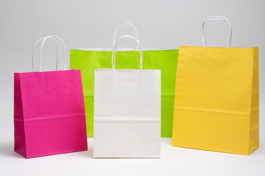 Clearance Item - Color Tinted Paper Shopping Bags
