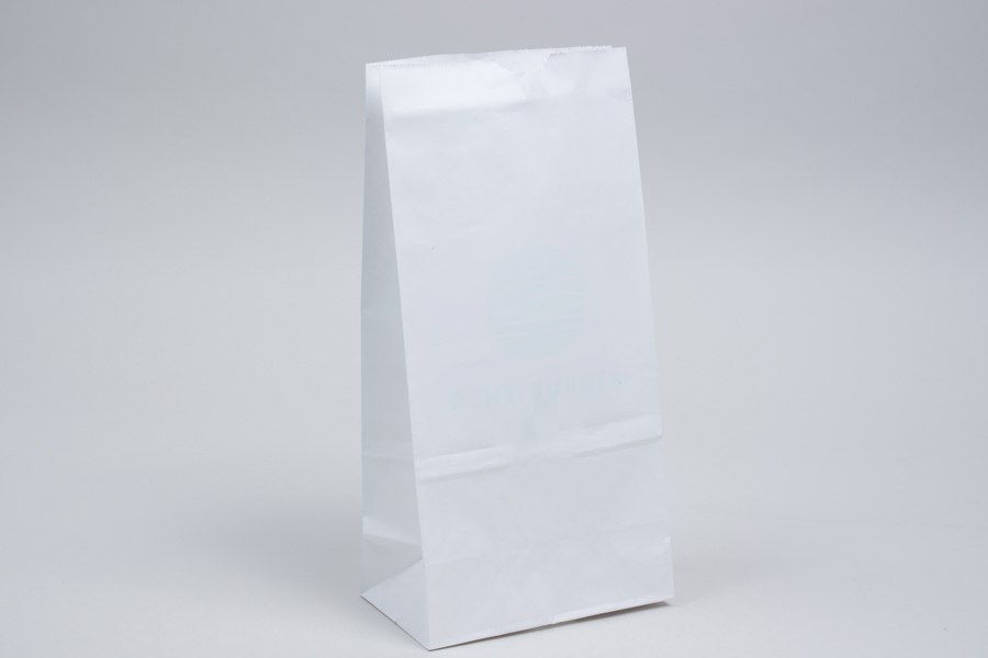 8# - 6-1/4 x 3-13/16 x 12-1/2 WHITE KRAFT SOS PAPER BAGS