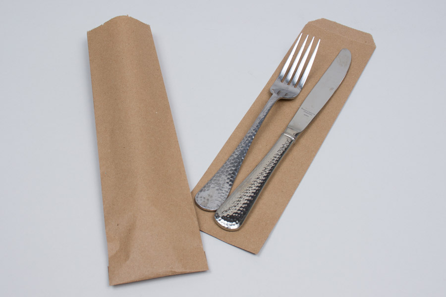 2.75” x 10” NATURAL KRAFT PAPER SILVERWARE BAGS