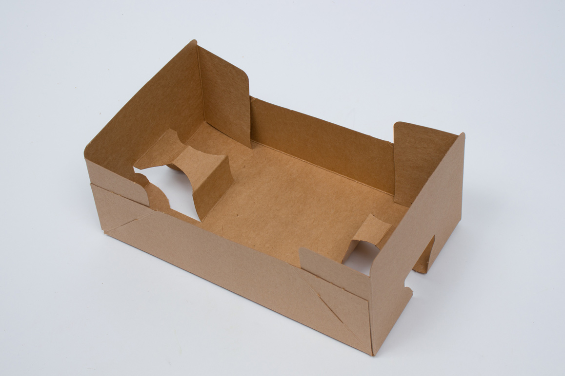9-7/8 x 5-7/8 x 2-1/2 NATURAL KRAFT J-TRAY FOOD AND BEVERAGE HOLDER