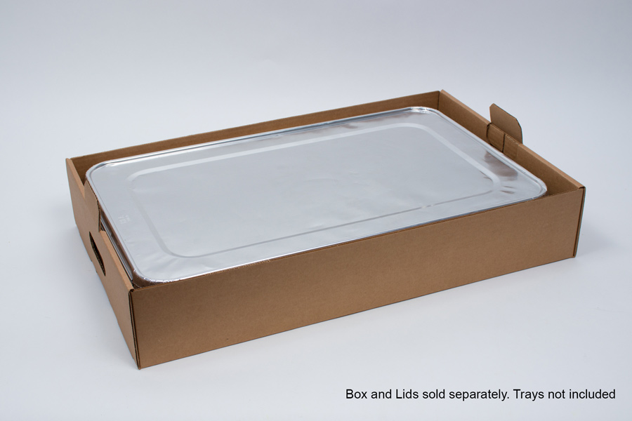 Our natural kraft handled catering trays are perfect for transporting and  displaying your catered food. This catering tray perfectly holds one full