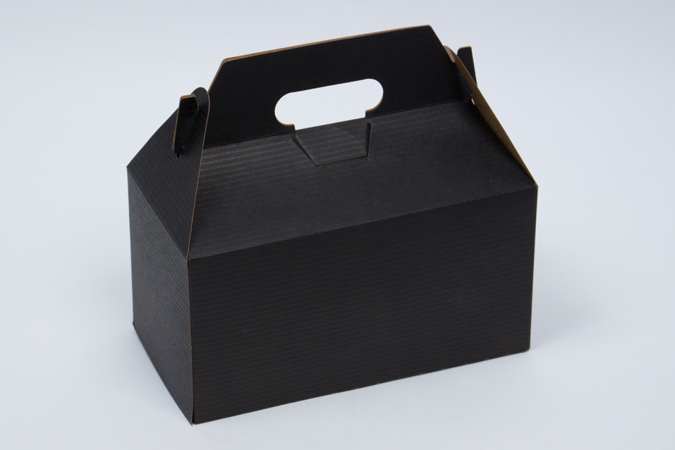 9-1/2 x 5 x 5 BLACK PINSTRIPE GABLE BOX