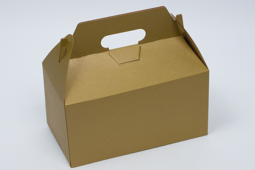9-1/2 x 5 x 5 GOLD PINSTRIPE GABLE BOX