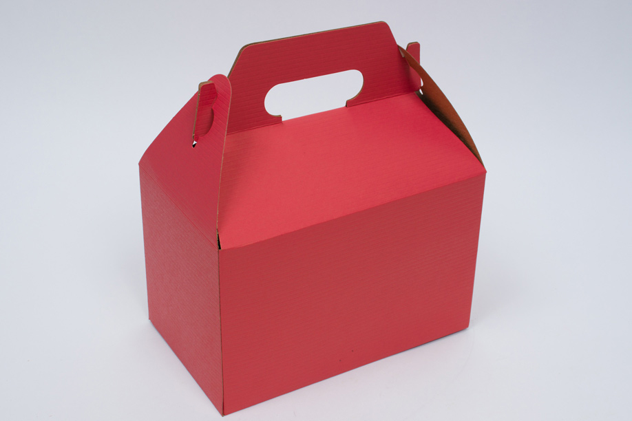 8 x 4-7/8 x 5-1/4 RED PINSTRIPE GABLE BOX