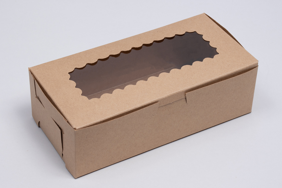 8 x 4 x 2-1/2 KRAFT CUPCAKE BOXES WITH WINDOWS