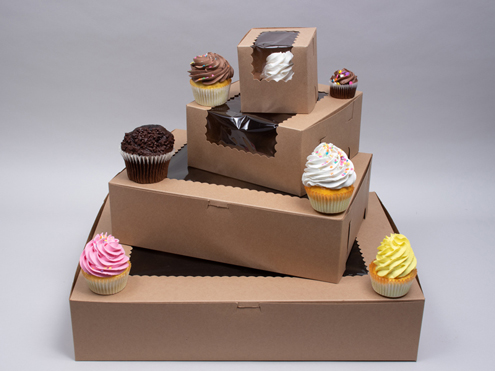 MC - Paper Boxes - Bakery - Cup Cake Boxes - Kraft Window
