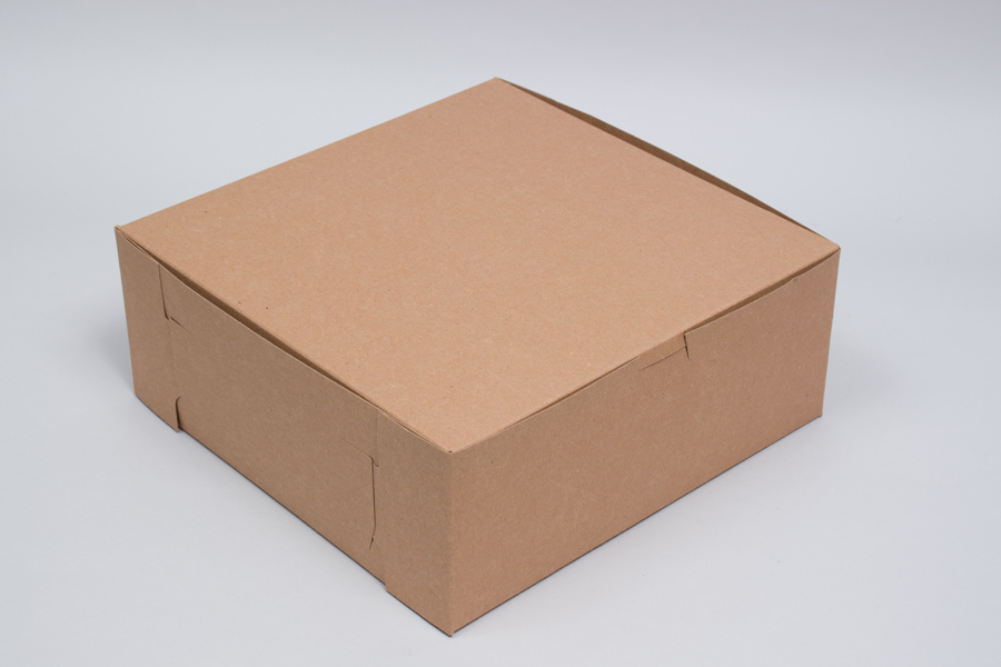 8 x 8 x 4 NATURAL KRAFT ONE-PIECE BAKERY BOXES