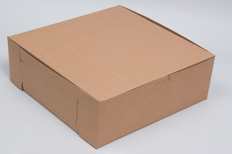 9 x 9 x 4 NATURAL KRAFT ONE-PIECE BAKERY BOXES