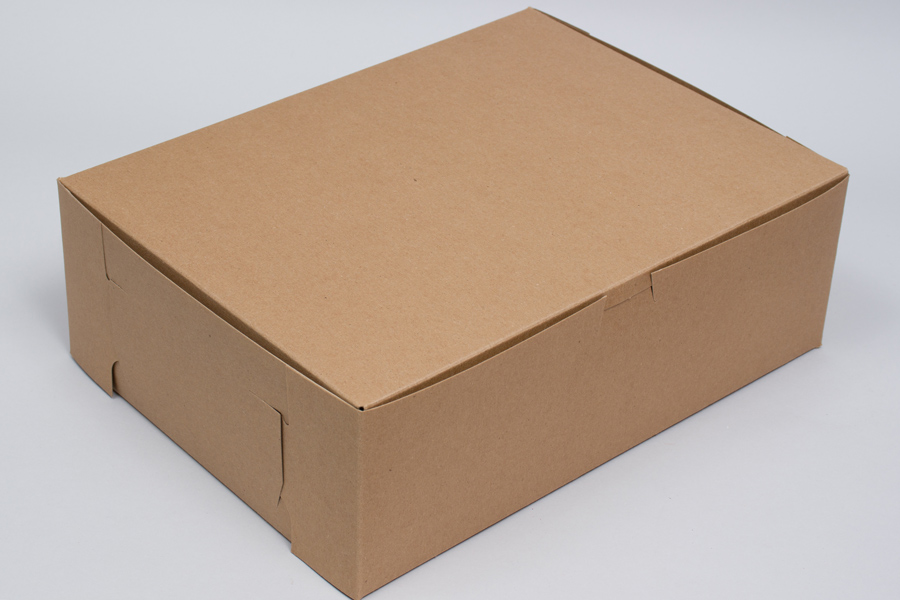 14 x 10 x 4 (1/4 SHEET) NATURAL KRAFT ONE-PIECE BAKERY BOXES