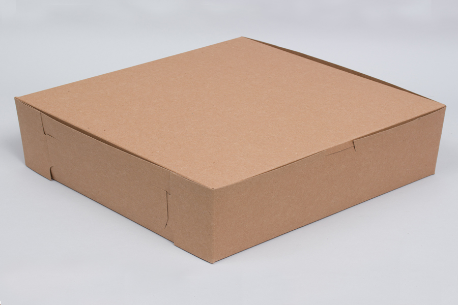 10 x 10 x 2.5 NATURAL KRAFT ONE-PIECE BAKERY BOXES