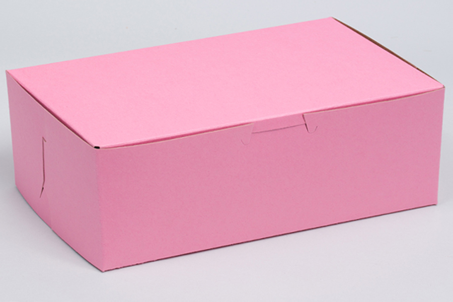 8 x 8 x 3 STRAWBERRY PINK ONE-PIECE BAKERY BOXES