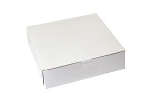 9 x 9 x 2-1/2 WHITE ONE-PIECE BAKERY BOXES