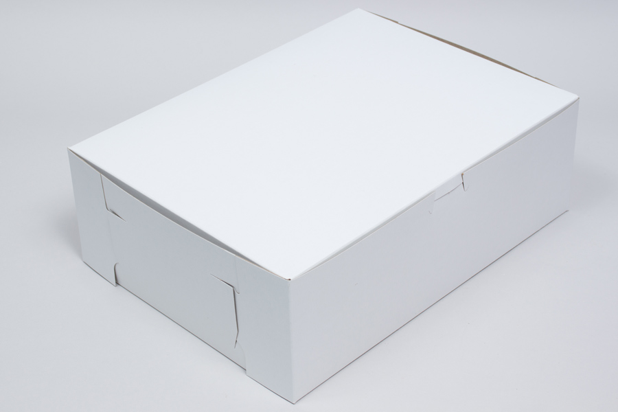 14 x 10 x 4 WHITE ONE-PIECE BAKERY BOXES
