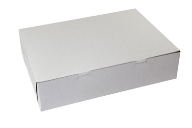 15 x 11 x 3-1/2 WHITE ONE-PIECE BAKERY BOXES