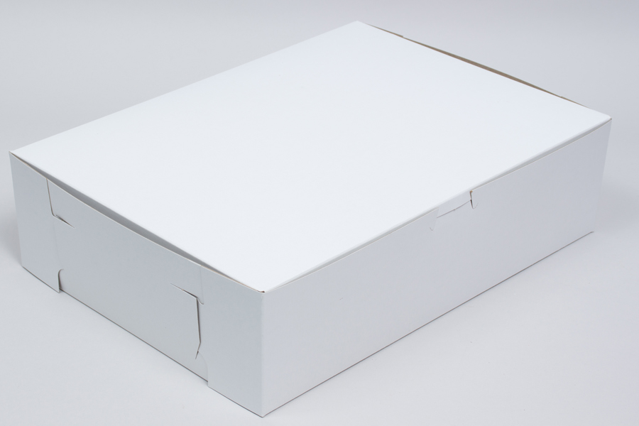 19-1/2 x 14 x 4 WHITE ONE-PIECE BAKERY BOXES