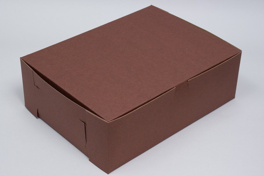 12 x 9 x 4 CHOCOLATE ONE-PIECE BAKERY/CUPCAKE BOXES