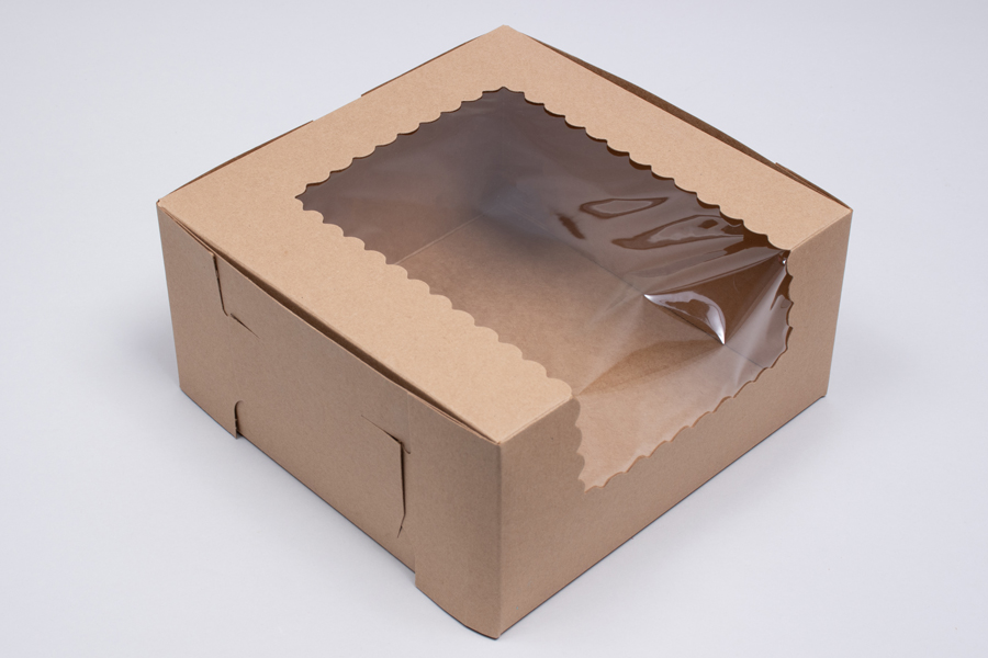 12 x 12 x 5 NATURAL KRAFT WINDOWED BAKERY BOXES