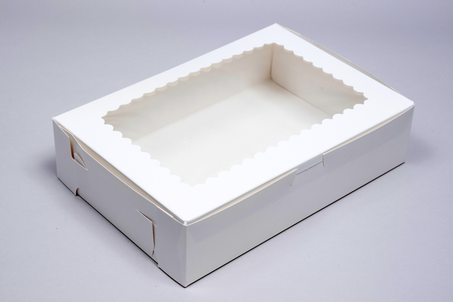 12 x 5 x 2 WHITE WINDOWED BAKERY BOXES