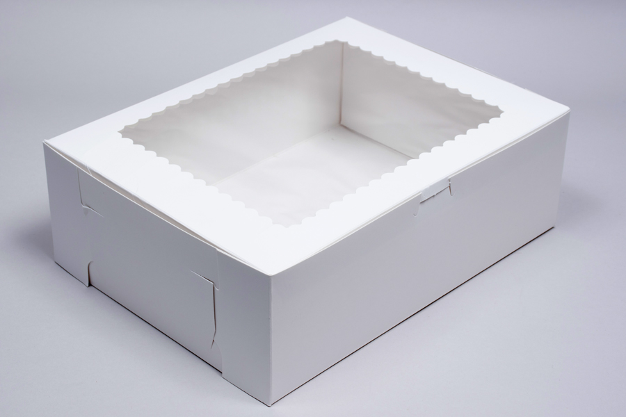 14 x 10 x 4 WHITE WINDOWED BAKERY BOXES