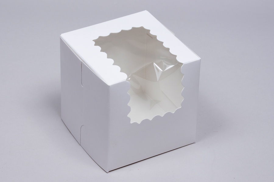 4 x 4 x 4 WHITE CUPCAKE BOXES WITH WINDOWS
