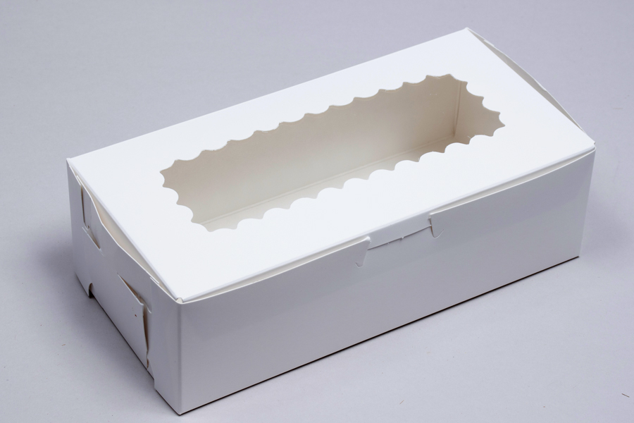 8 x 4 x 2-1/2 WHITE CUPCAKE BOXES WITH WINDOWS