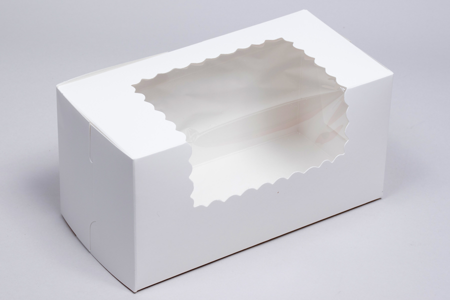 8 x 4 x 4 WHITE CUPCAKE BOXES WITH WINDOWS