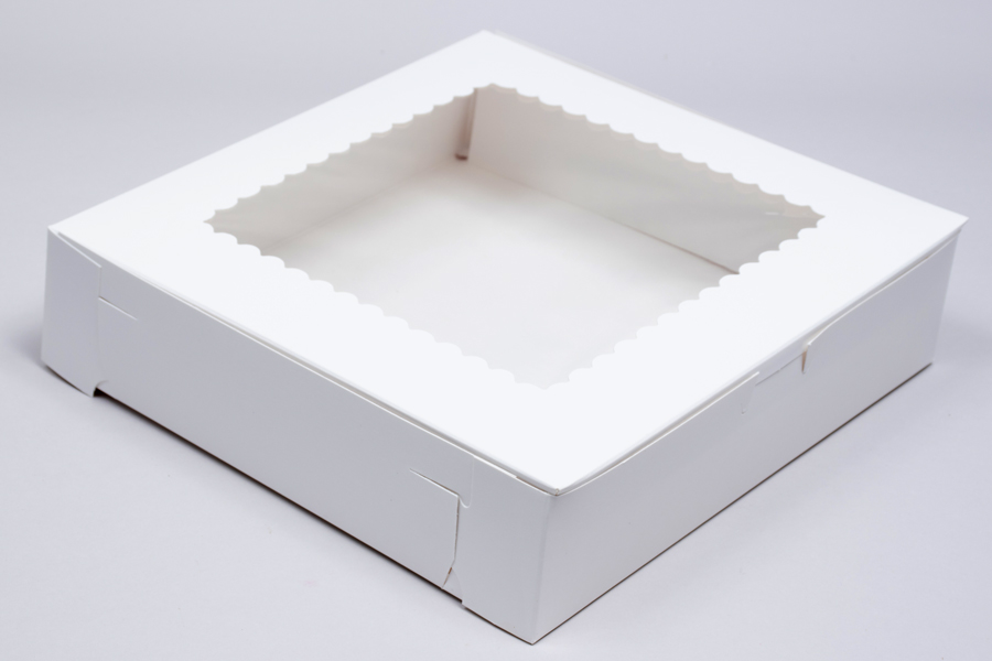 10 x 10 x 2-1/2 WHITE CUPCAKE BOXES WITH WINDOWS