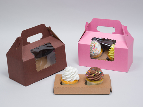 MC - Paper Boxes - Bakery - Window Gable Cup Cake Boxes