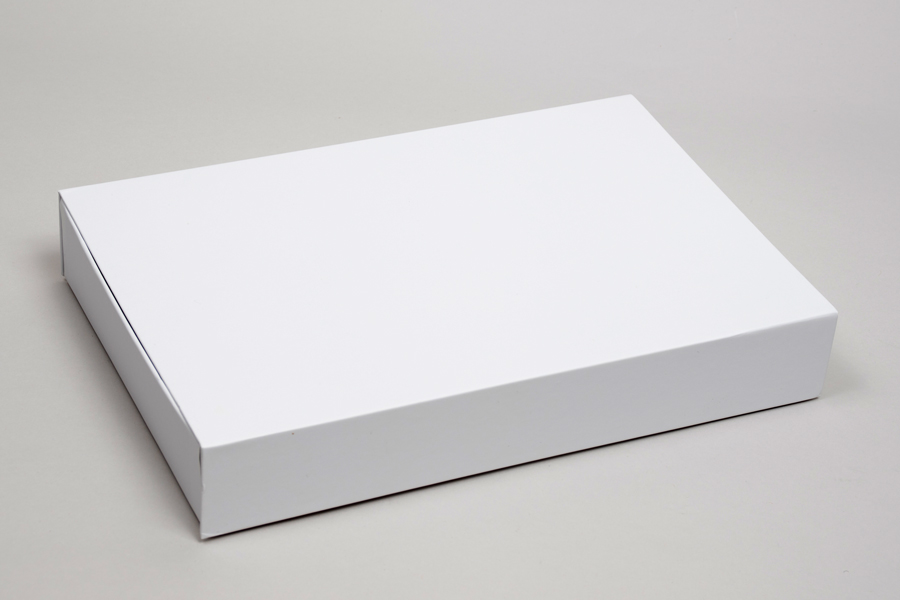 1013/16” x 73/16” x 19/16” Matte White Rigid Lid Gift Boxes