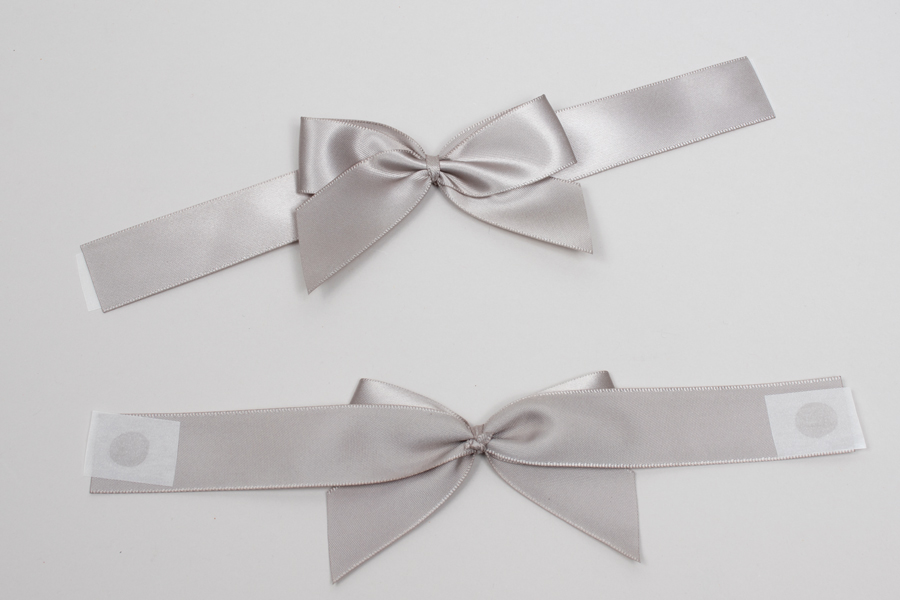 3” x 2” Pre-Tied Bow – Self-Adhesive 7/8” Gold Ribbon For 6” x 6”