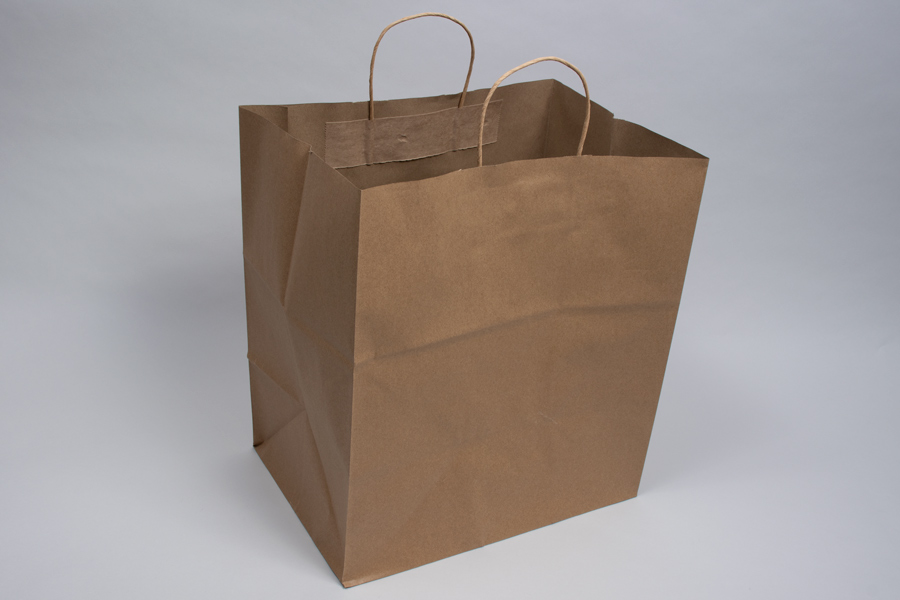 14 x 10 x 15-1/4 PREMIUM ECOPLUS™ NATURAL KRAFT PAPER SHOPPING BAGS