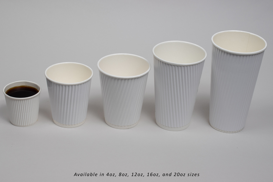 4 Ounce White Insulated Ripple Paper Cups
