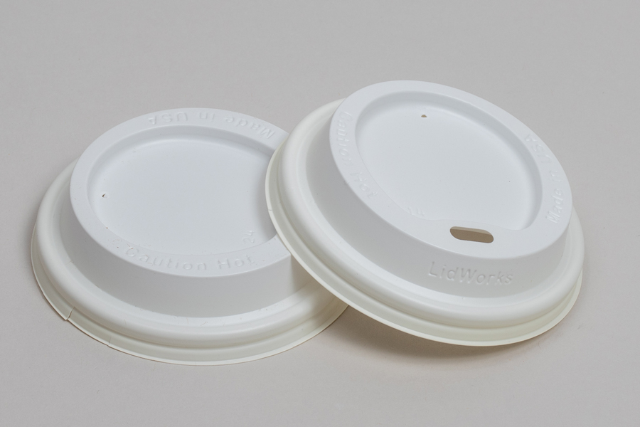 8 OUNCE WHITE PLASTIC DOME SIPPER LIDS FOR RIPPLE PAPER CUPS
