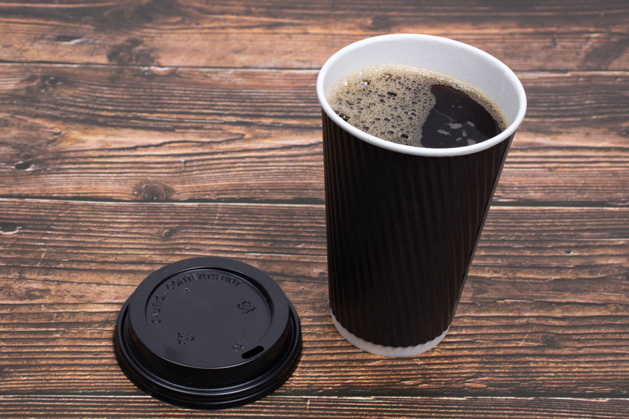 16 OUNCE BLACK INSULATED RIPPLE PAPER CUPS