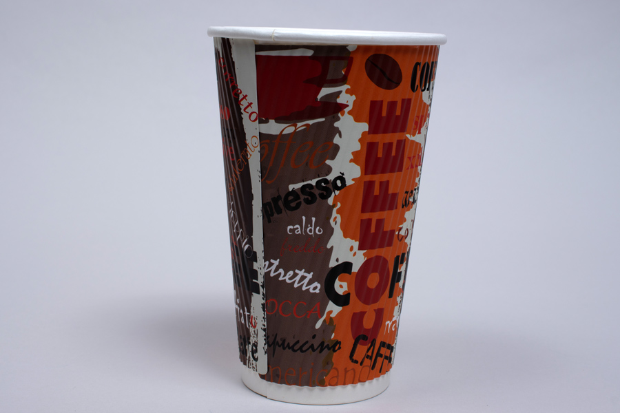 5pcs tarton pattern disposable cups, ripple sleeve paper cups for holiday  christmas party(Without plastic cup cover)