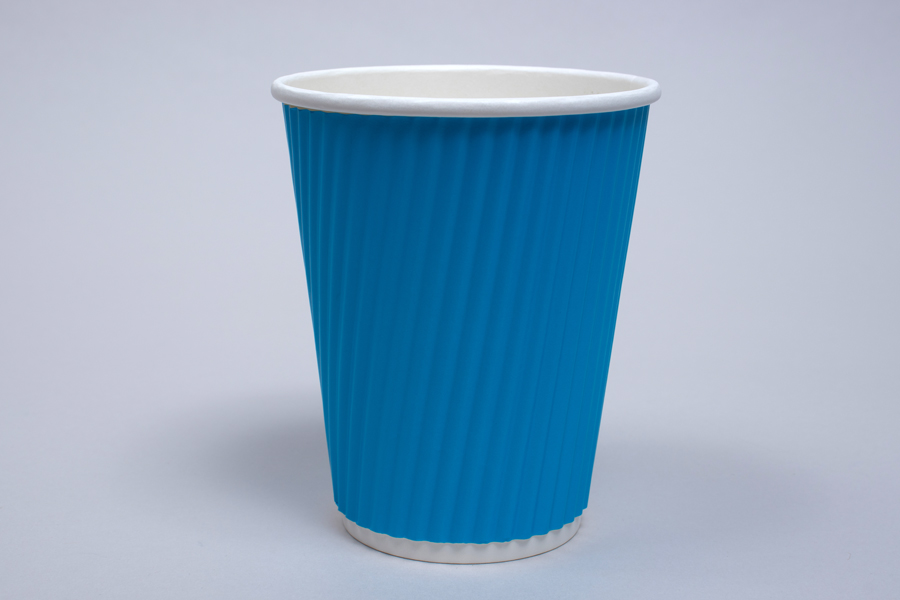 12 OUNCE ELECTRIC BLUE INSULATED RIPPLE PAPER CUPS