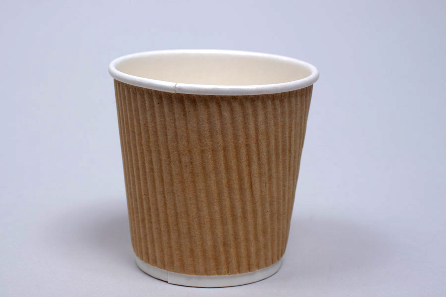 4 OUNCE NATURAL KRAFT INSULATED RIPPLE PAPER CUPS