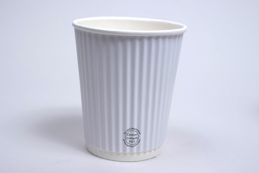 8 OUNCE WHITE INSULATED RIPPLE PAPER CUPS