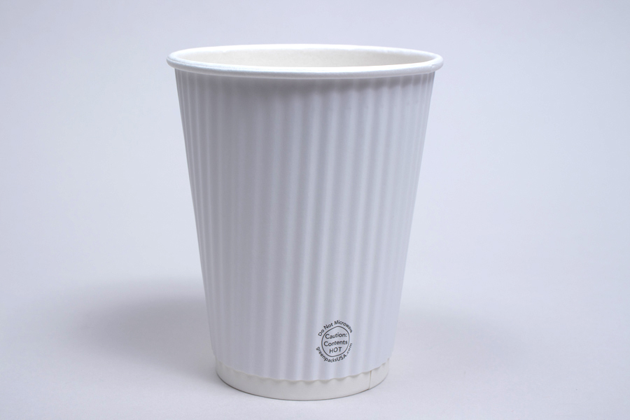 12 OUNCE WHITE INSULATED RIPPLE PAPER CUPS