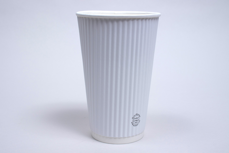 16 OUNCE WHITE INSULATED RIPPLE PAPER CUPS