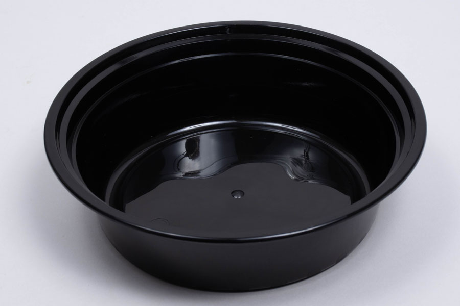 32 oz. Microwavable Round Black Bowl