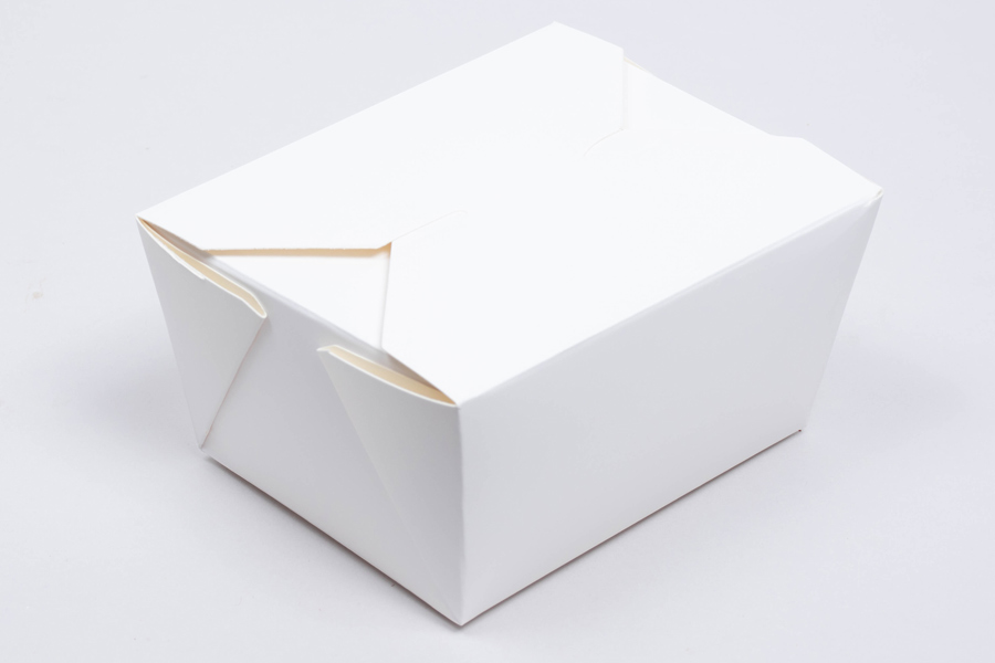 4-3/8 x 3-1/2 x 2-1/2 WHITE PAPER FOLDING #1 FOOD TAKEOUT CONTAINERS