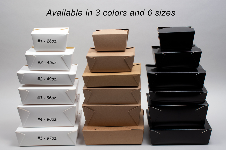 6 X 4 3 4 X 2 1 2 Black Paper Folding 8 Food Takeout Containers