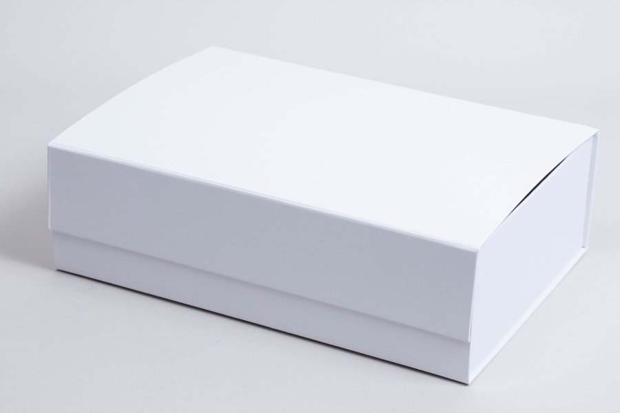 9-3/4 x 7 x 3 MATTE WHITE MAGNETIC LID GIFT BOXES