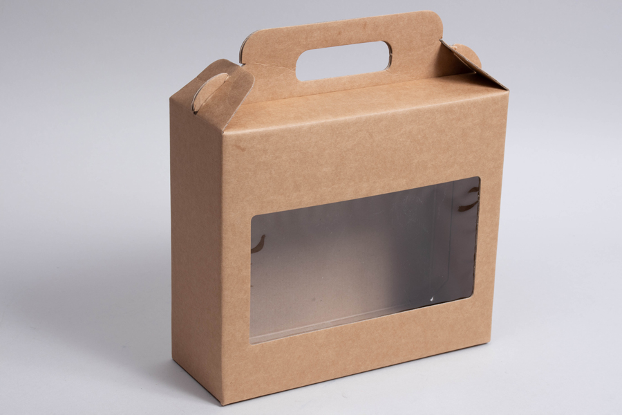 8-5/8 x 3-1/8 x 7-5/8 NATURAL KRAFT WINDOWED GABLE BOXES