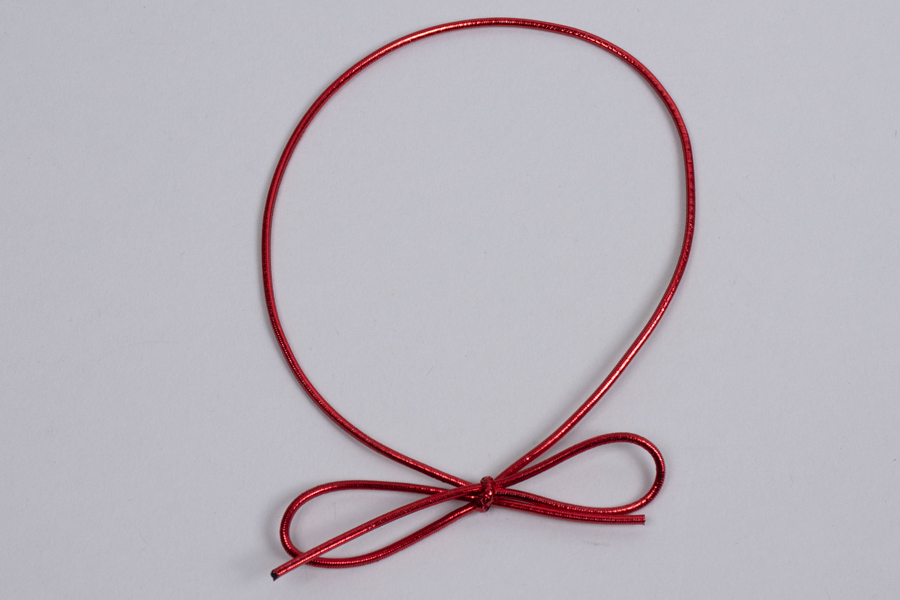 16-INCH METALLIC RED STRETCH LOOP BOWS