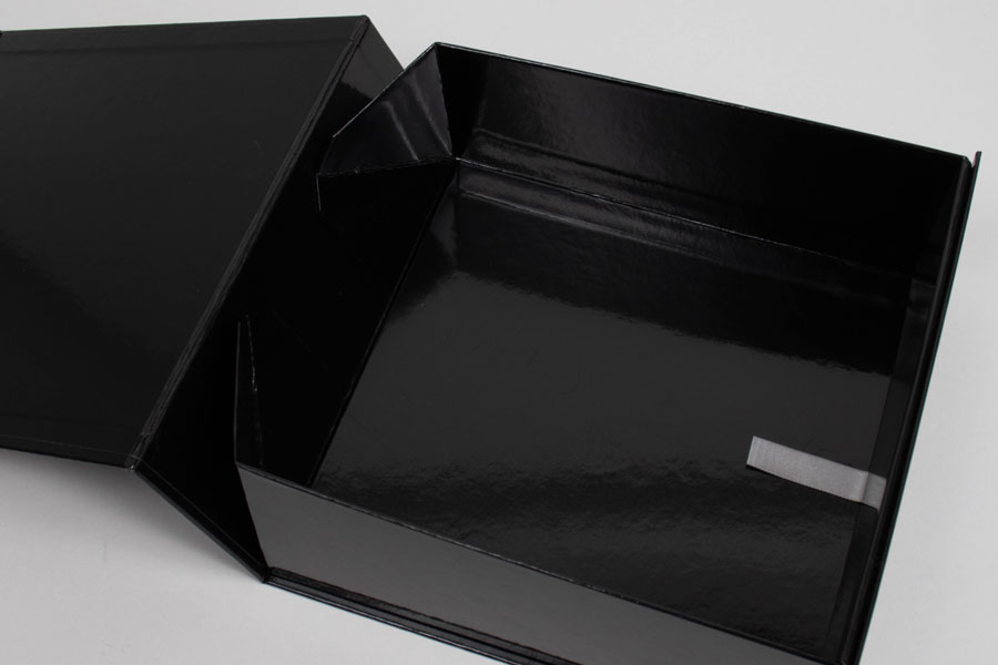 3-5/8 x 3-1/2 x 1-1/2 Black Gloss Magnetic Lid Gift Box
