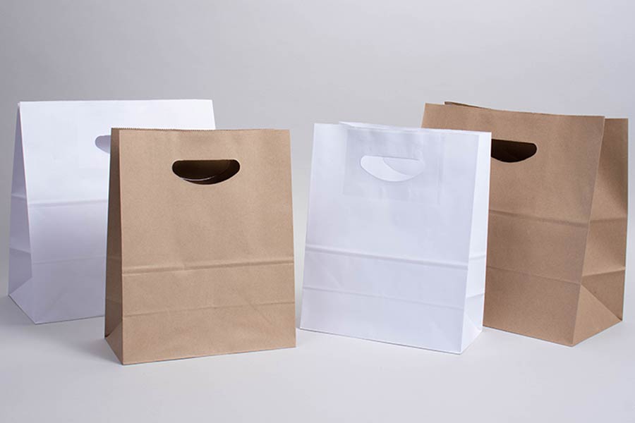 Paper Die-Cut Handle Kraft Shopping Bags