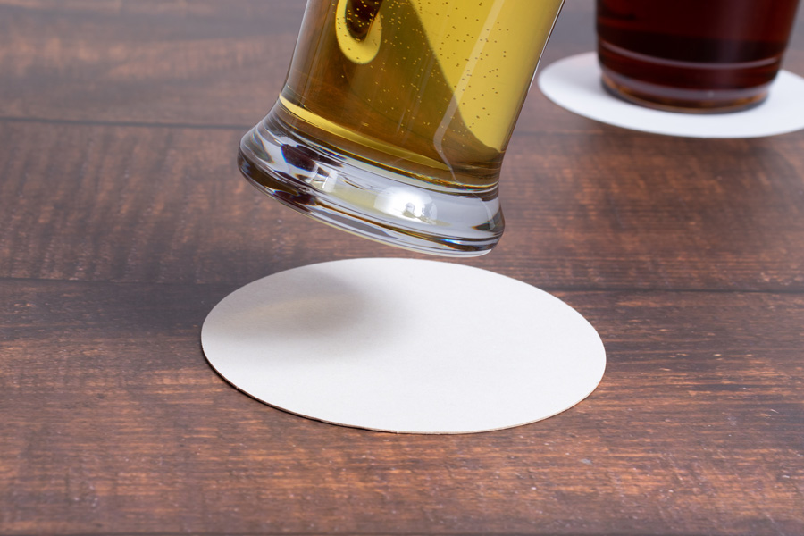 4-INCH ROUND PULPBOARD DRINK COASTERS – 35PT