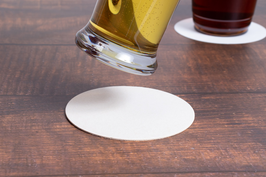 4-INCH ROUND PULPBOARD DRINK COASTERS – 55PT